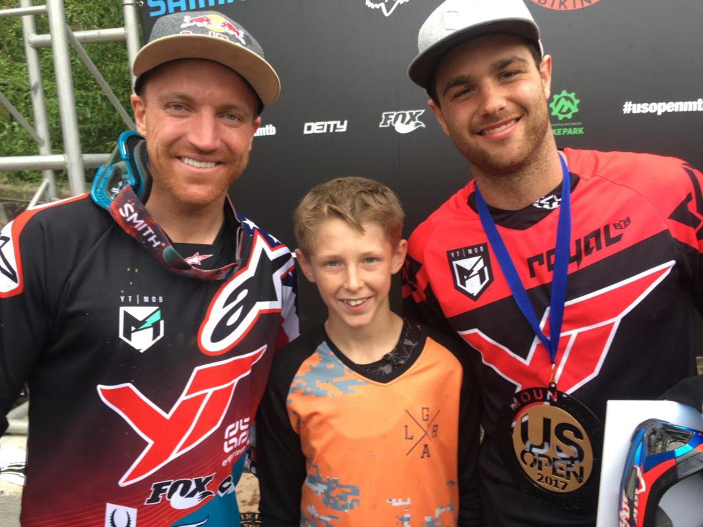 Aaron Gwin and Neko Mulally with Toby Meek US Open 2017